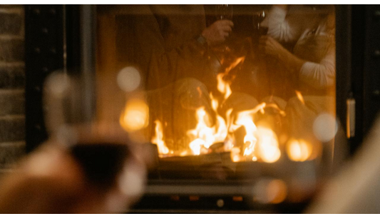 Warm fireplace burning smokeless fuel