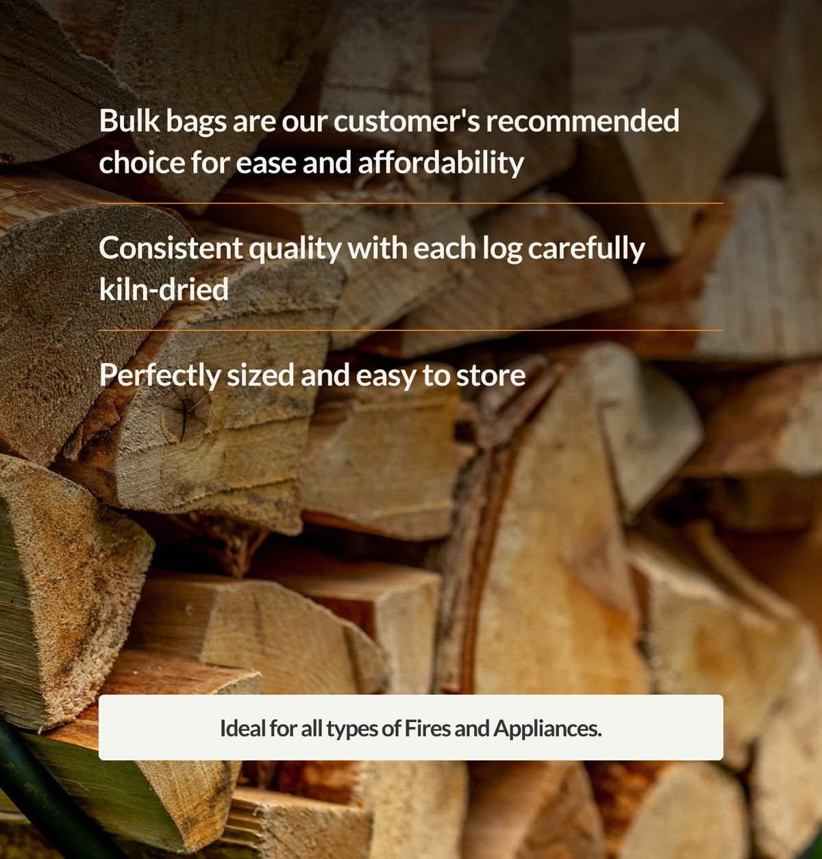 Kiln Dried Firewood – Bulk Bag (1.6m3)