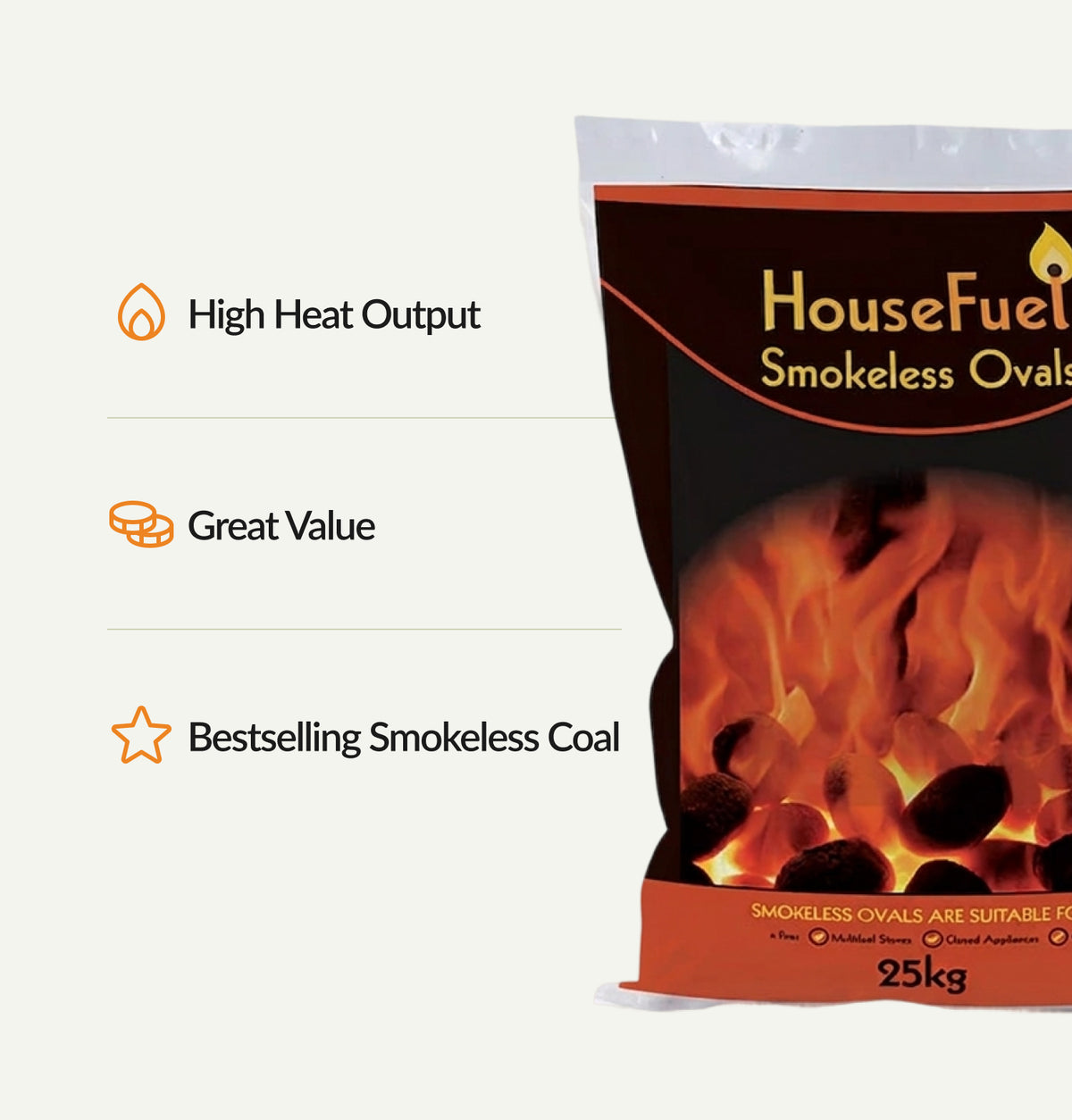 Bestselling Smokeless Fuel. High heat output. Great value. HouseFuel